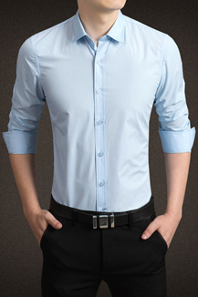 男士純色長(zhǎng)袖襯衫定制 男士純色長(zhǎng)袖襯衫定制
