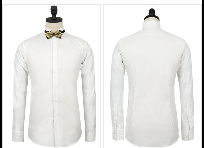 白色全棉男士商務長袖襯衫